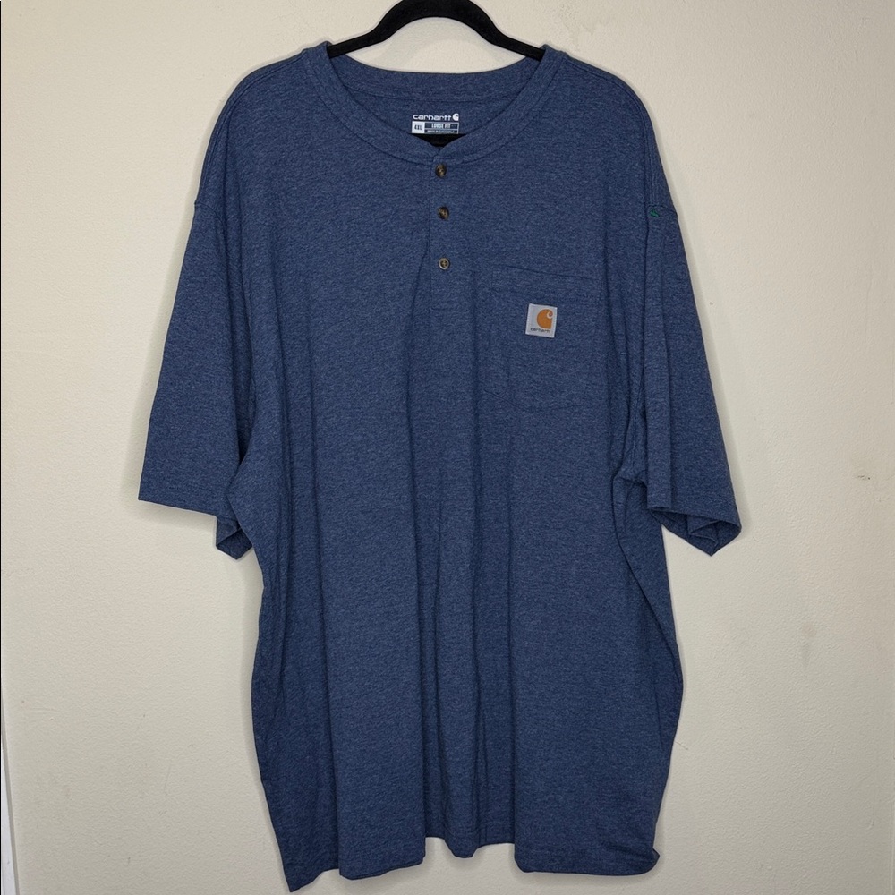 Carhartt Men's Dark Blue Short Sleeve Henley Size 4X